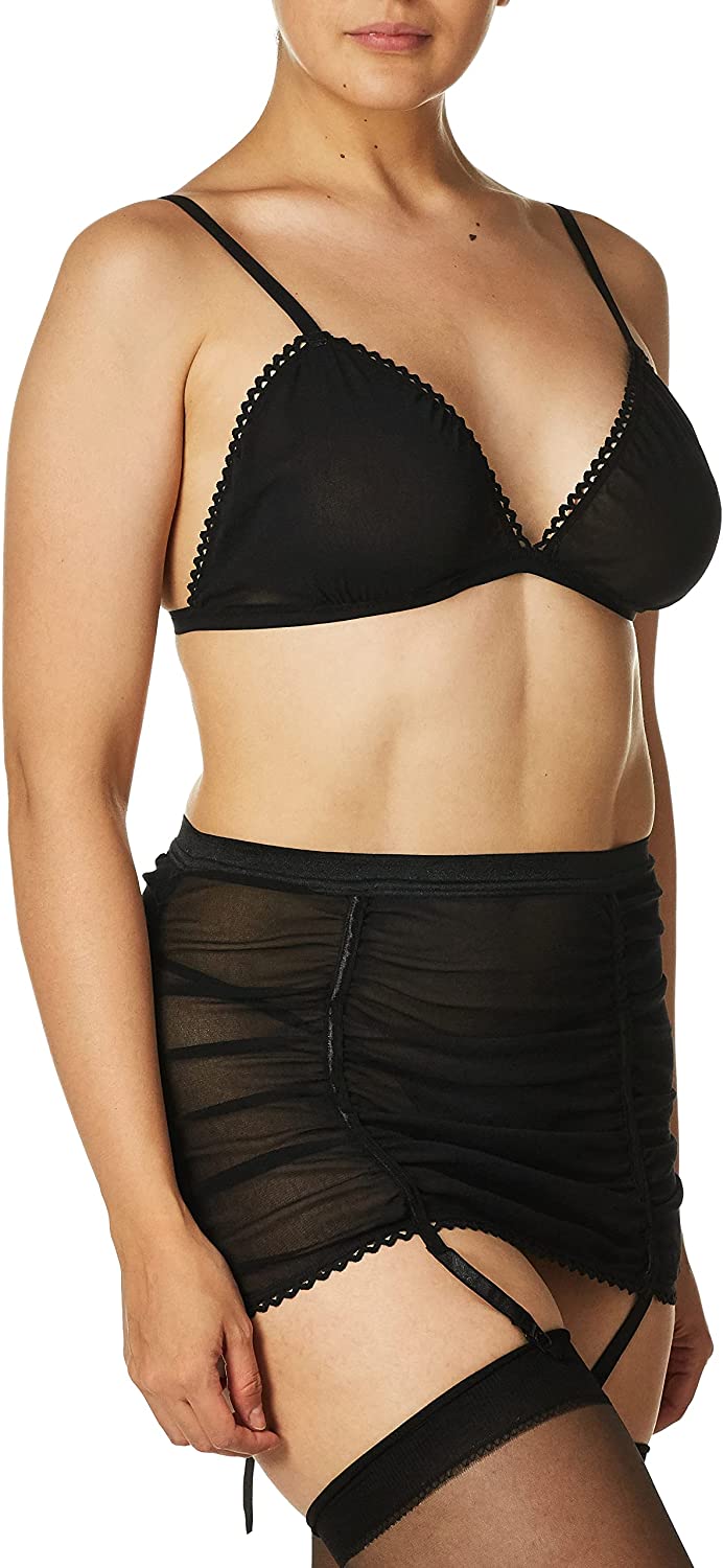Price:$15.82 Avenue Women's Floral Mesh Bralette and Garter Skirt: Clothing, Shoes & Jewelry