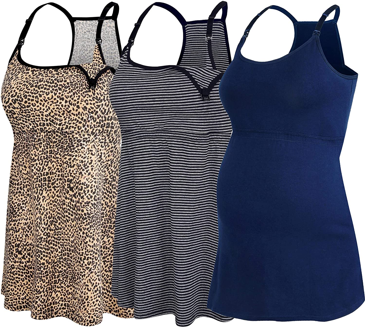 Price:$15.99 Women's Maternity Nursing Tank Tops Cami Breastfeeding Sleep Bra Pregnancy Clothes at Amazon Women’s Clothing store