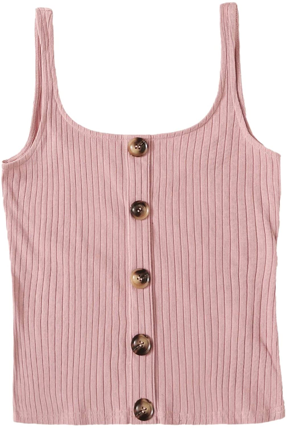 Price:$5.99 Women's Sleeveless Vest Button Front Crop Tank Top Ribbed Knit Belly Shirt at Amazon Women’s Clothing store