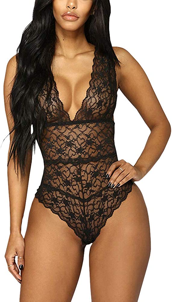 Price:$3.99 Sexy Teddy Lingerie One Piece Lace Babydoll Bodysuit Nightie : Clothing, Shoes & Jewelry