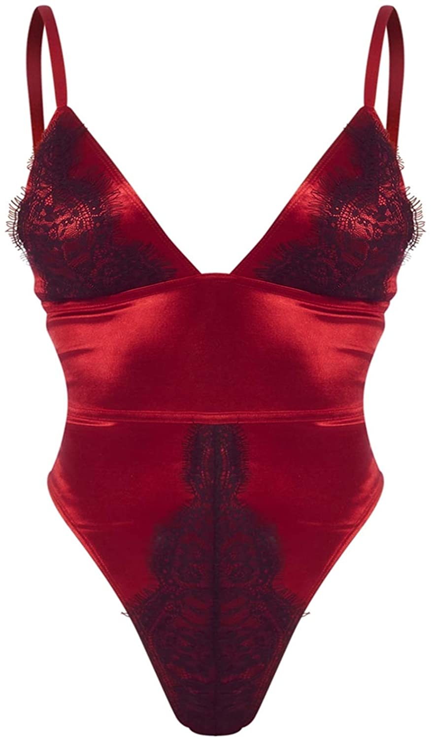 Price:$17.99 Womens Exotic Sexy Lingerie Triangle Satin and Lace Body One Piece Bodysuit: Clothing, Shoes & Jewelry