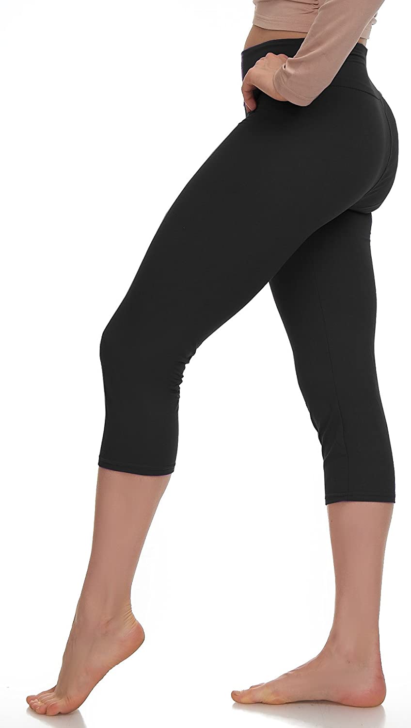Price:$4.99 Capri Leggings for Women with High Wast and Tummy Control - Cropped Summer Pants in Many Colors - XS to 3XL at Amazon Women’s Clothing store