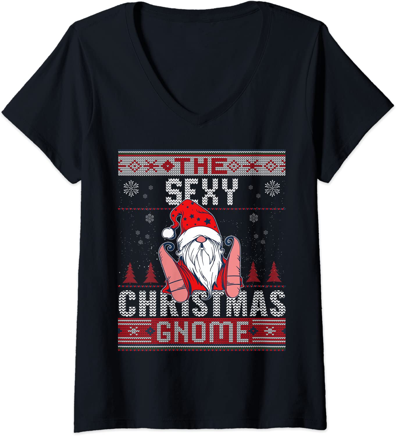 Price:$20.55 Sexy Christmas Gnome Matching Family Ugly V-Neck T-Shirt : Clothing, Shoes & Jewelry