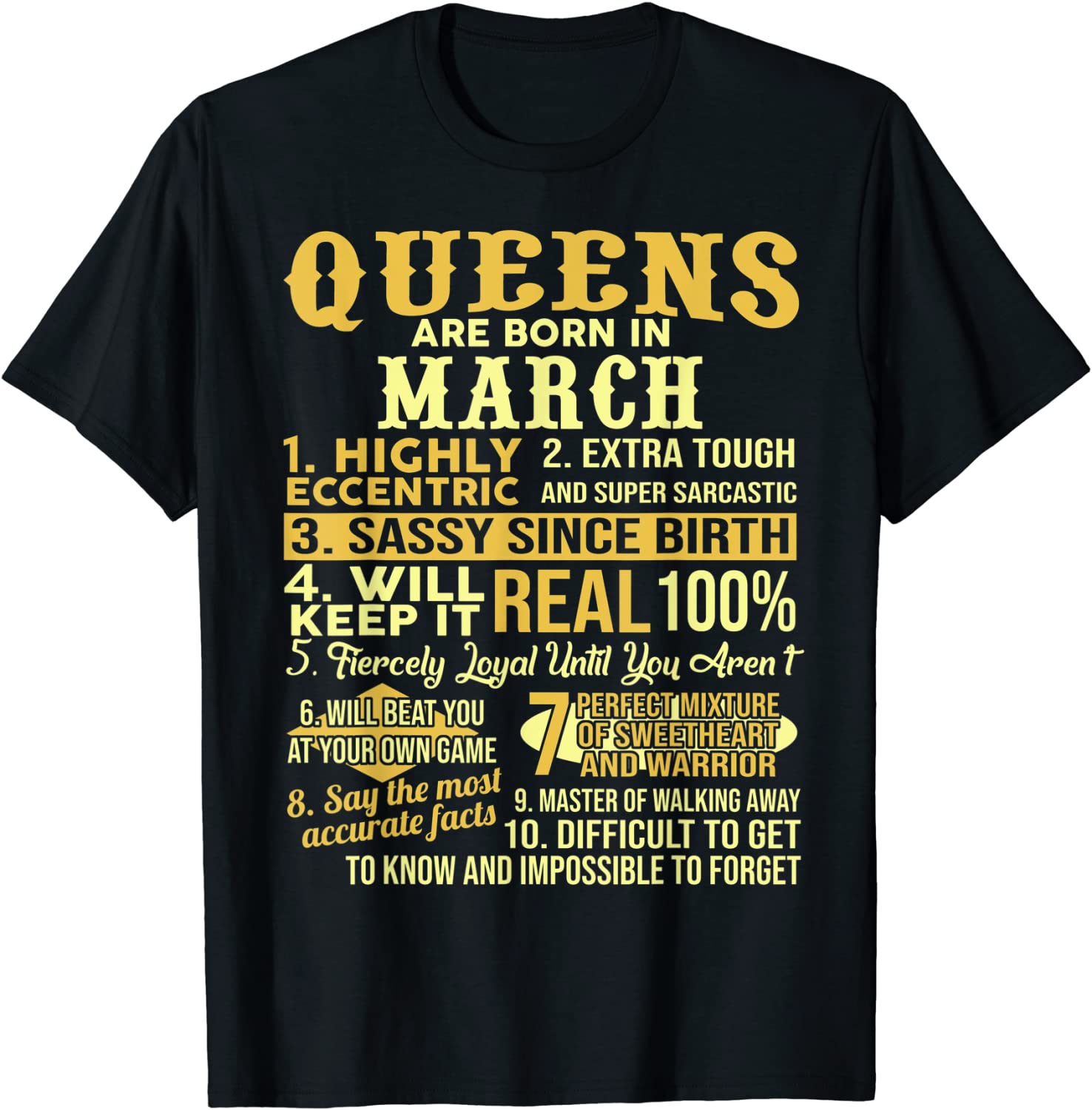 Price:$17.95 Are Born In March Birthday T-Shirt for Girl Women : Clothing, Shoes & Jewelry