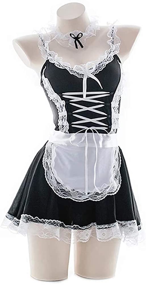 Price:$18.99 Sexy French Maid Costume Anime Cosplay Lingerie Outfits Roleplay Dress Naughty Lace Apron : Clothing, Shoes & Jewelry