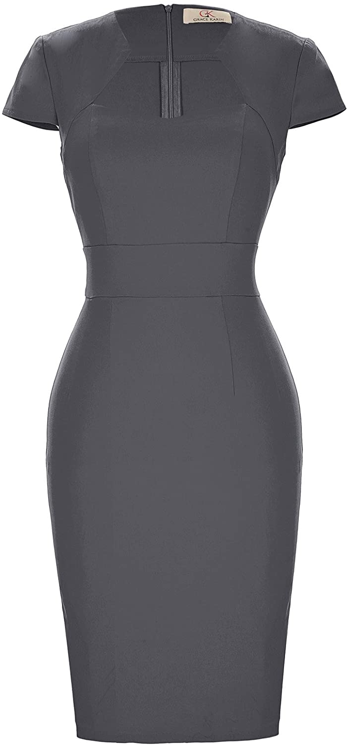 Price:$18.99 KARIN Women's 50s Vintage Pencil Dress Cap Sleeve Wiggle Dress CL7597 at Amazon Women’s Clothing store
