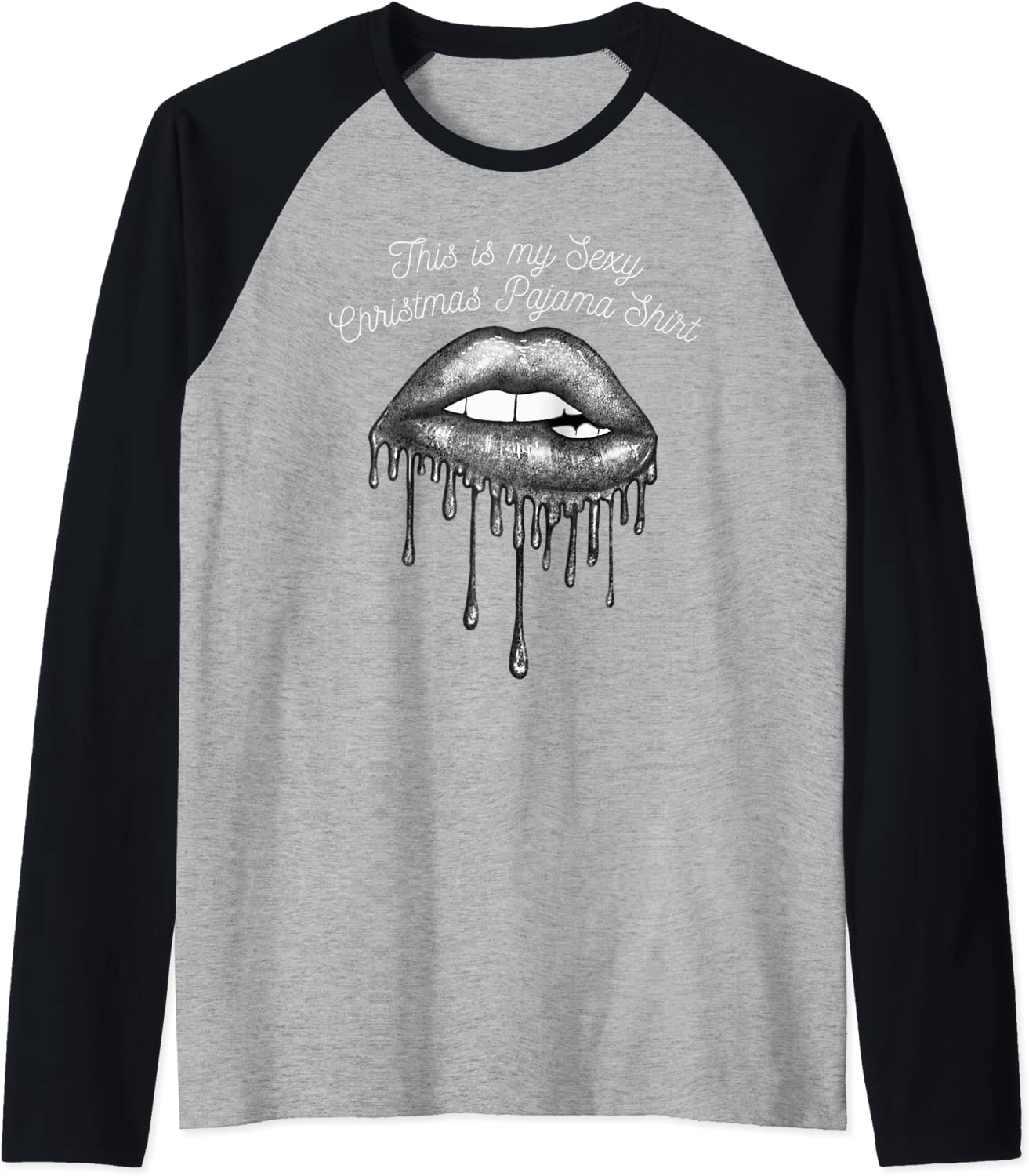 Price:$23.99 is My Sext Christmas Pajama Top Raglan Baseball Tee : Clothing, Shoes & Jewelry