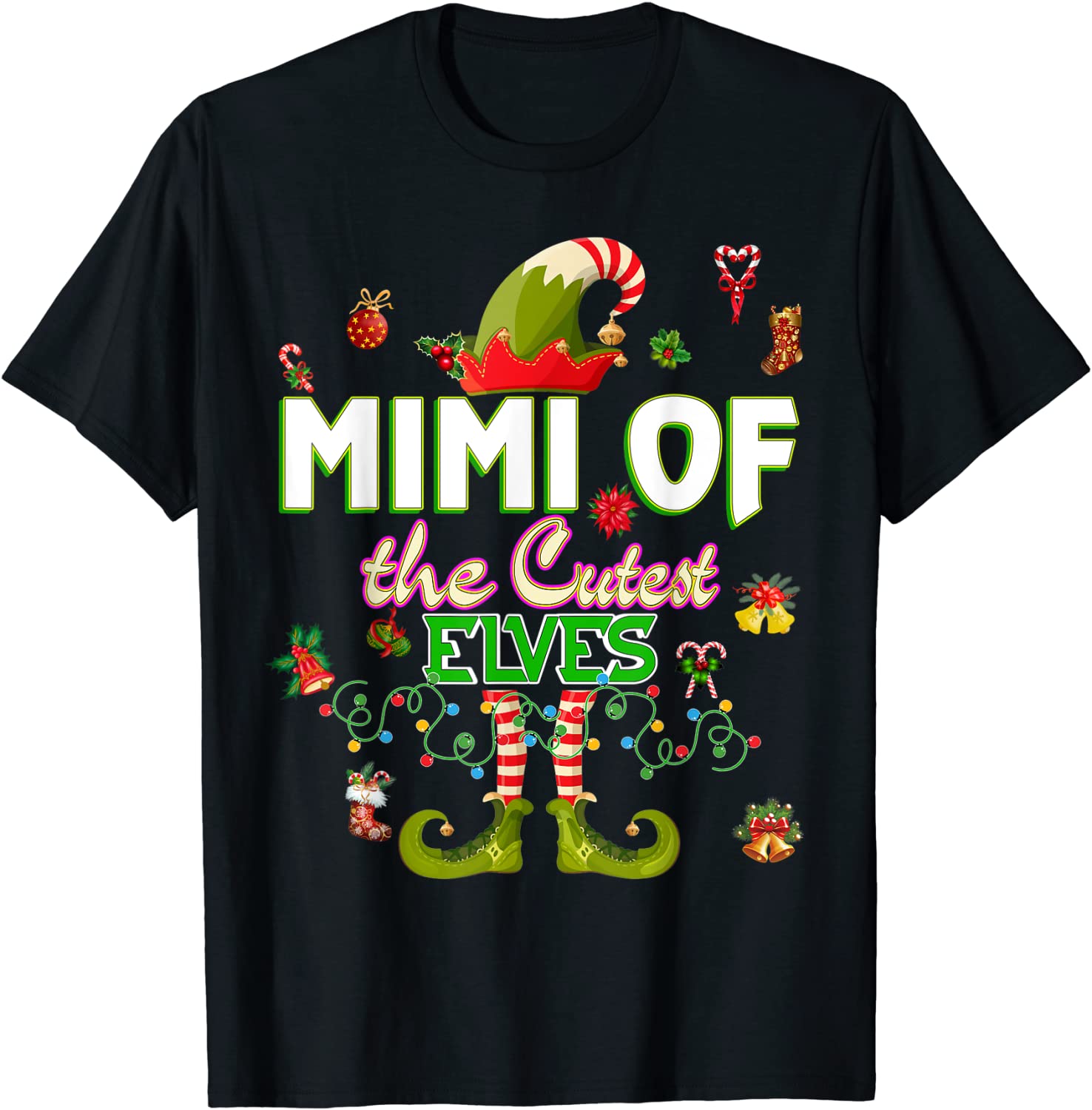 Price:$13.99 Christmas Of The Cutest Elves Funny Xmas Pajama T-Shirt : Clothing, Shoes & Jewelry