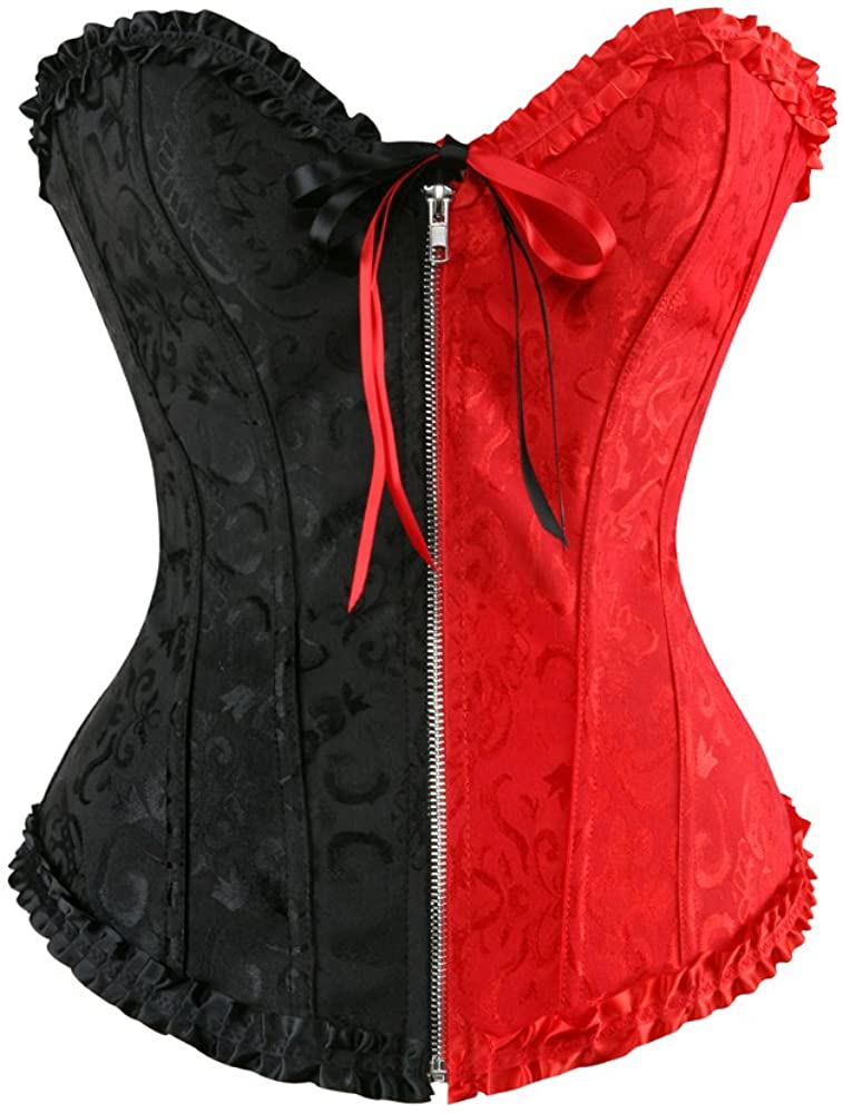Price:$19.98 Corset Bustier Top Sexy Lingerie Sets Black Red Overbust: Clothing, Shoes & Jewelry