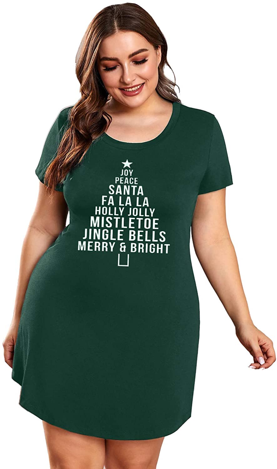 Price:$19.88 Women Sexy Plus Size Funny Letter Print Nightgown Nighty 1X-5X at Amazon Women’s Clothing store