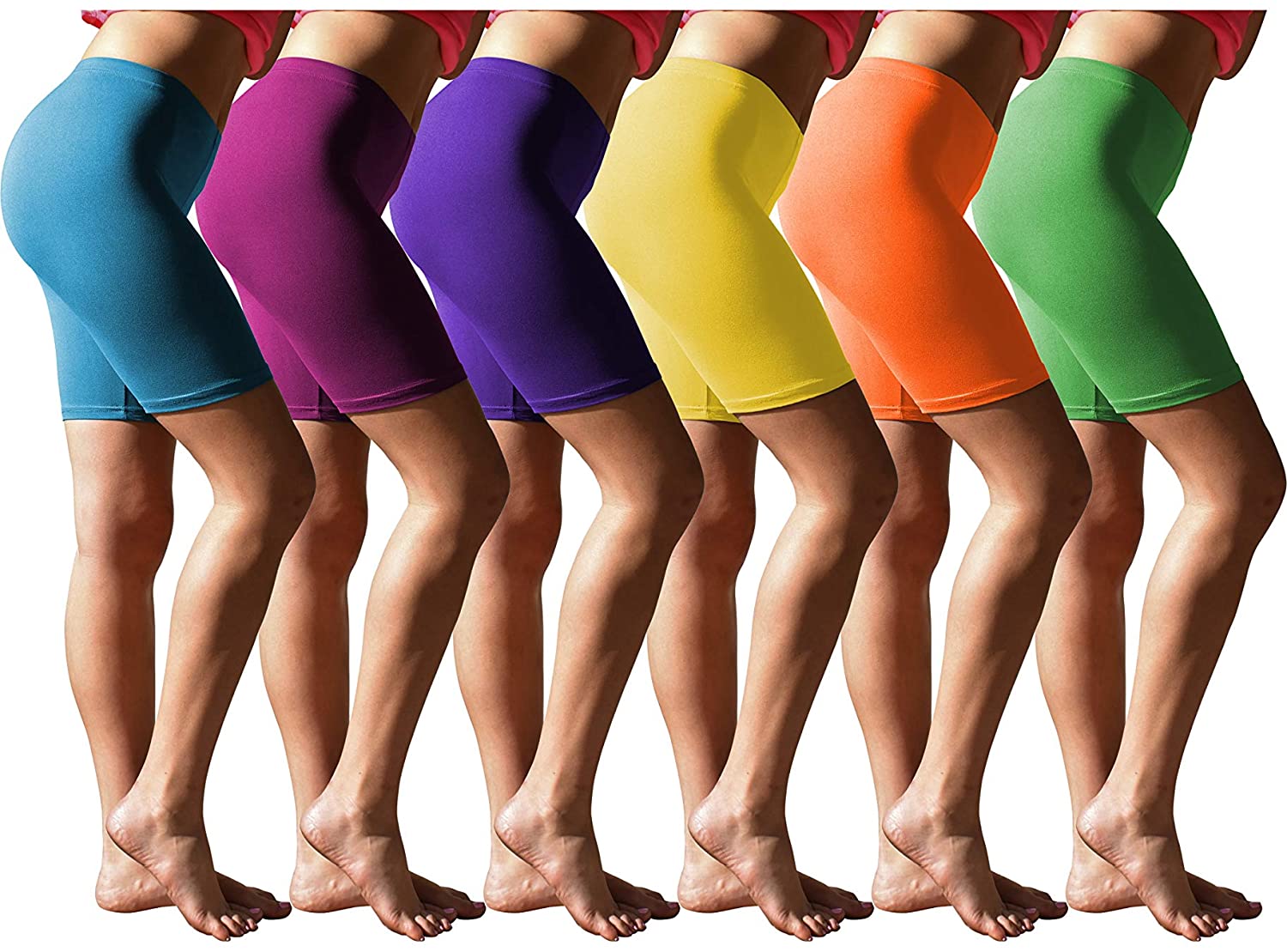 Price:$19.99 Basics Womens 6 Pack Buttery Soft Brushed Active Stretch Yoga Bike Short Boxer Briefs at Amazon Women’s Clothing store