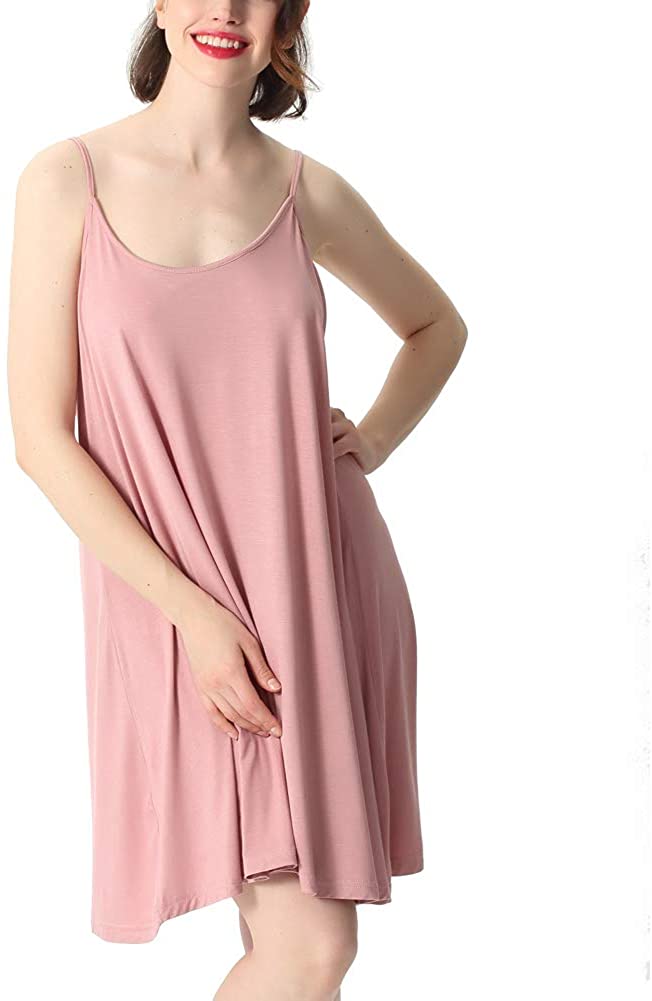 Price:$16.99 Women's Full Slip Nightgowns Summer Criss Cross Back Swing T-Shirt Dress at Amazon Women’s Clothing store