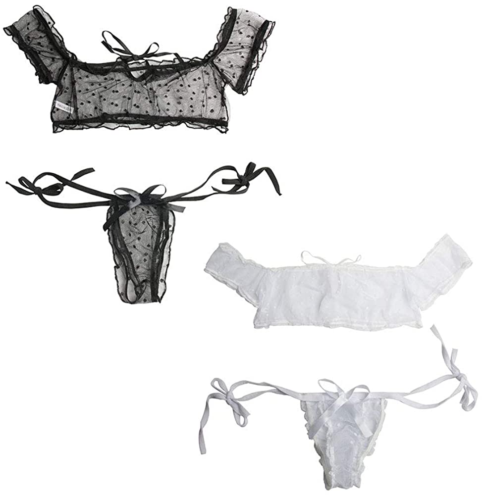 Price:$9.69 2Set Black And White Women Sexy Lingerie Babydoll Lace G-string Underwear : Clothing, Shoes & Jewelry