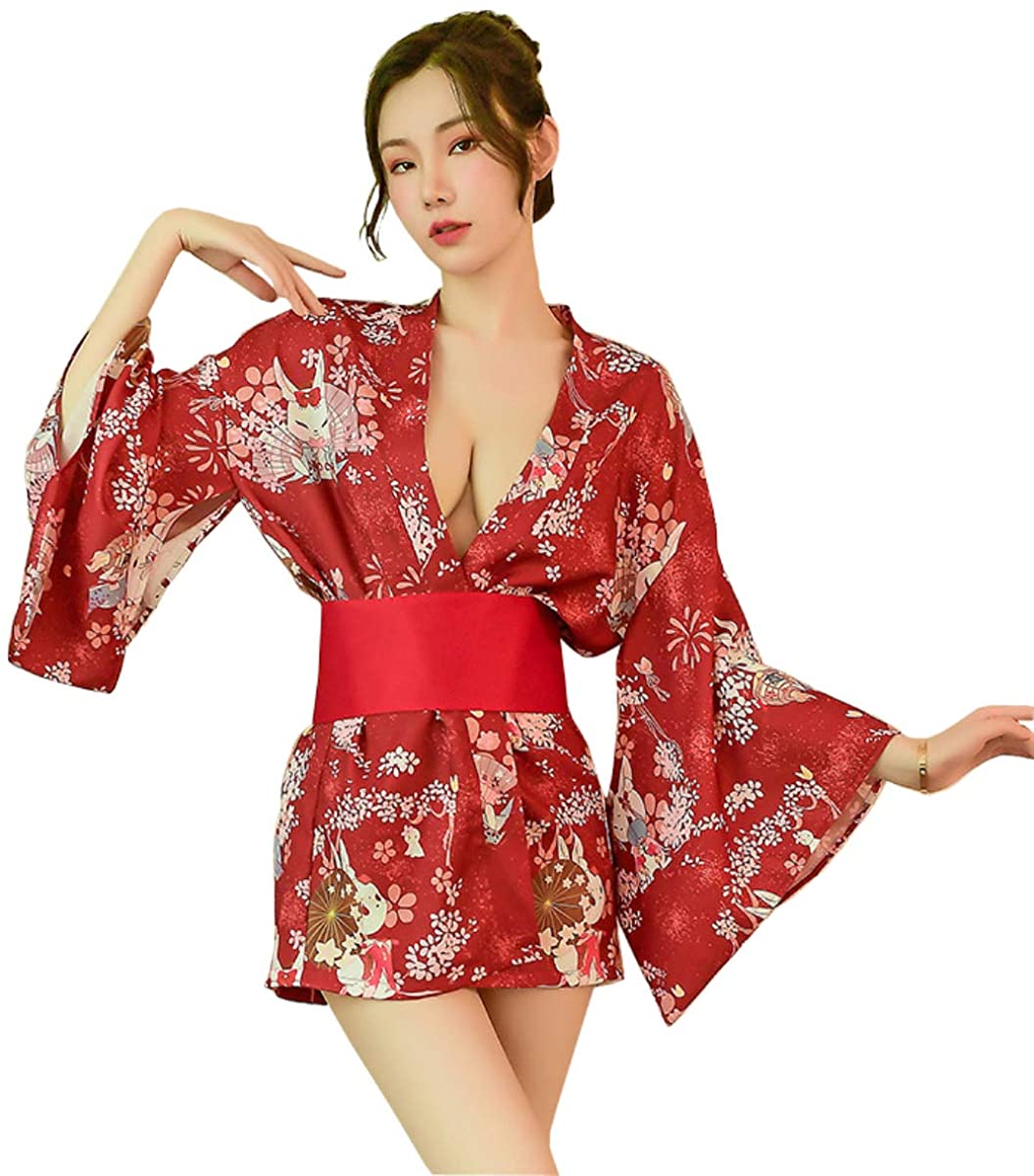 Price:$30.99 Sexy Cheongsam Lingerie Dress Japanese Anime Nightwear Kimono Costumes Nightgown Chemise (red): Clothing, Shoes & Jewelry