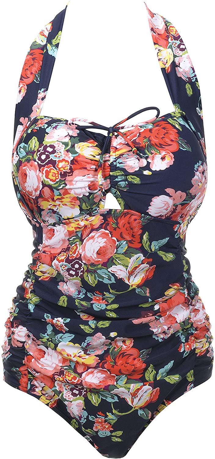 Price:$30.59 Women's One Piece Swimwear Tummy Control Swimsuits Monokinis Plus Size with Boyleg Shorts at Amazon Women’s Clothing store