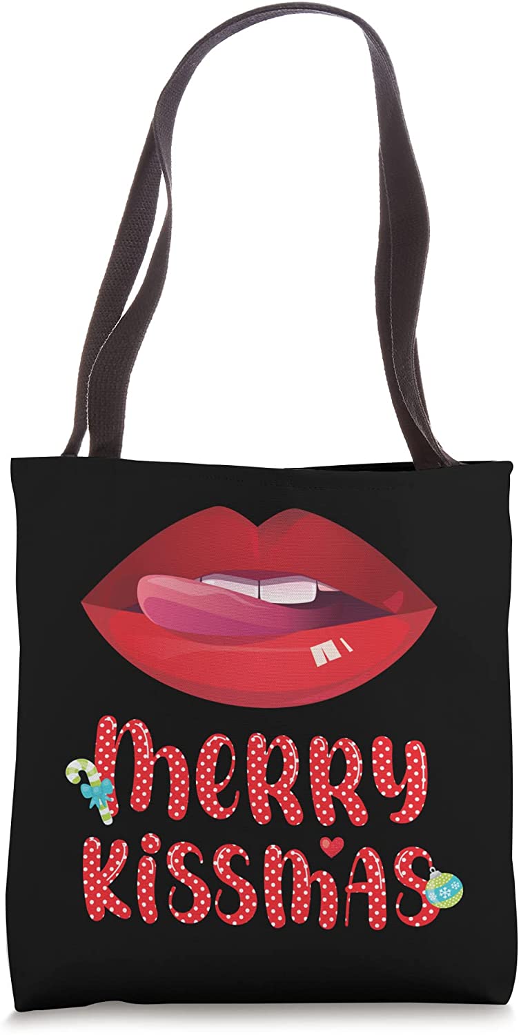 Price:$18.99 Kissmas Christmas Pun Sexy Woman Lips for Men or Women Tote Bag : Clothing, Shoes & Jewelry