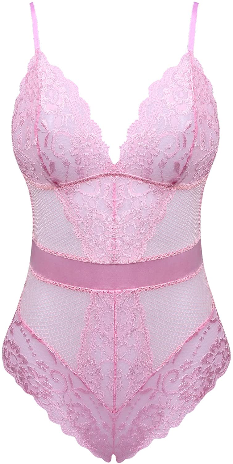 Price:$16.99 Womens Sexy Lace Teddy Lingerie One Piece Bodysuit at Amazon Women’s Clothing store
