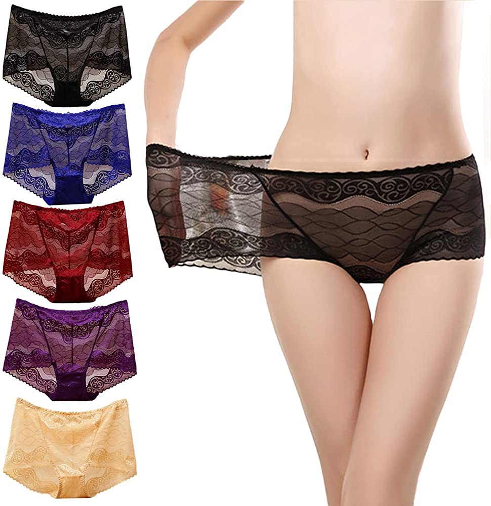 Price:$25.99 Sexy Underwear for Women Ladies Seamless Brief Womens Lace Panties Lingerie Boyshorts Undergarments 5pack at Amazon Women’s Clothing store