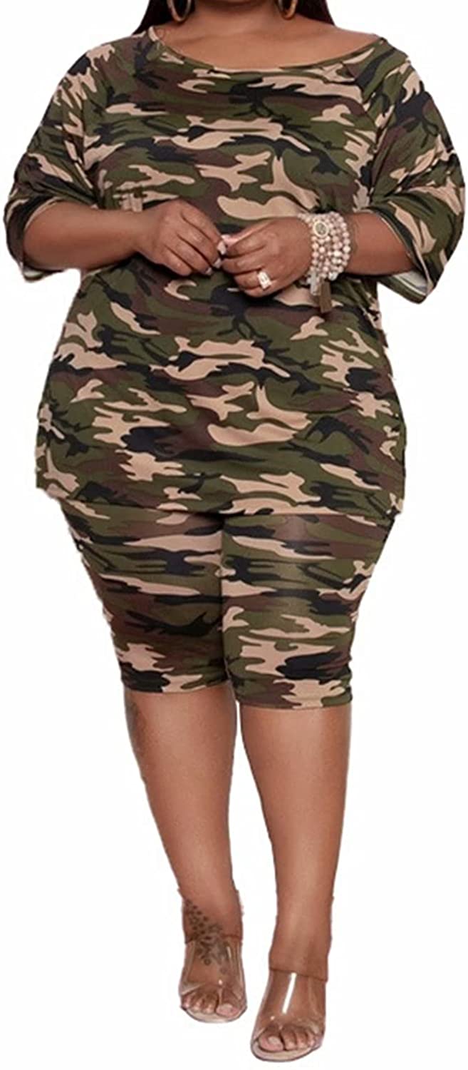 Price:$34.79 Lora Womens Plus Size Lounge Set 2 Piece Outfit Casual T Shirt and Shorts Tracksuit Set at Amazon Women’s Clothing store