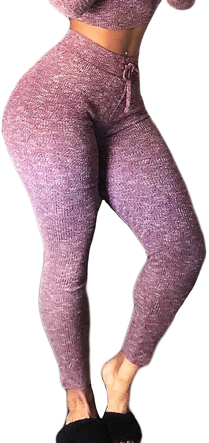 Price:$18.99 RATA Ribbed Leggings Stretch High Waist Yoga Pants Fitness Running Sports Tights at Amazon Women’s Clothing store
