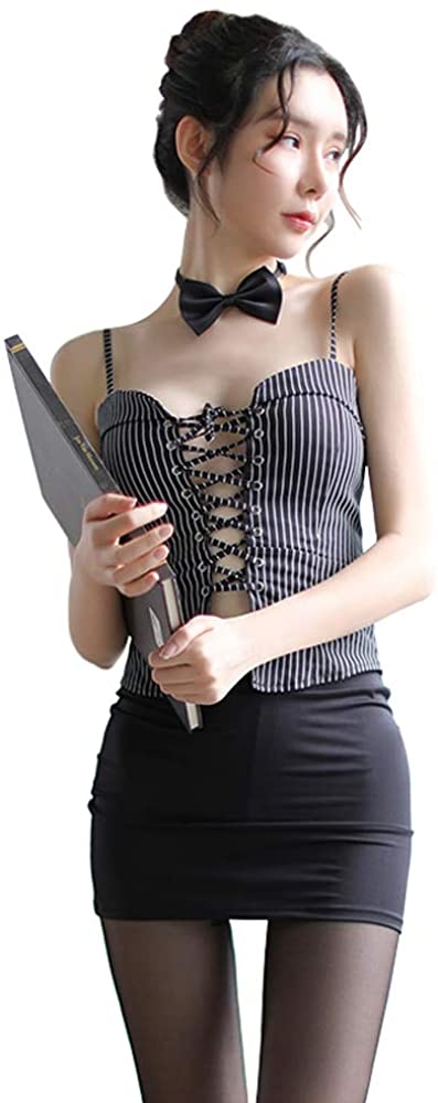 Price:$25.99 Underwear Stretch Skirt seduces Passion Office Secretary Role Playing Suit (7033Black): Clothing, Shoes & Jewelry