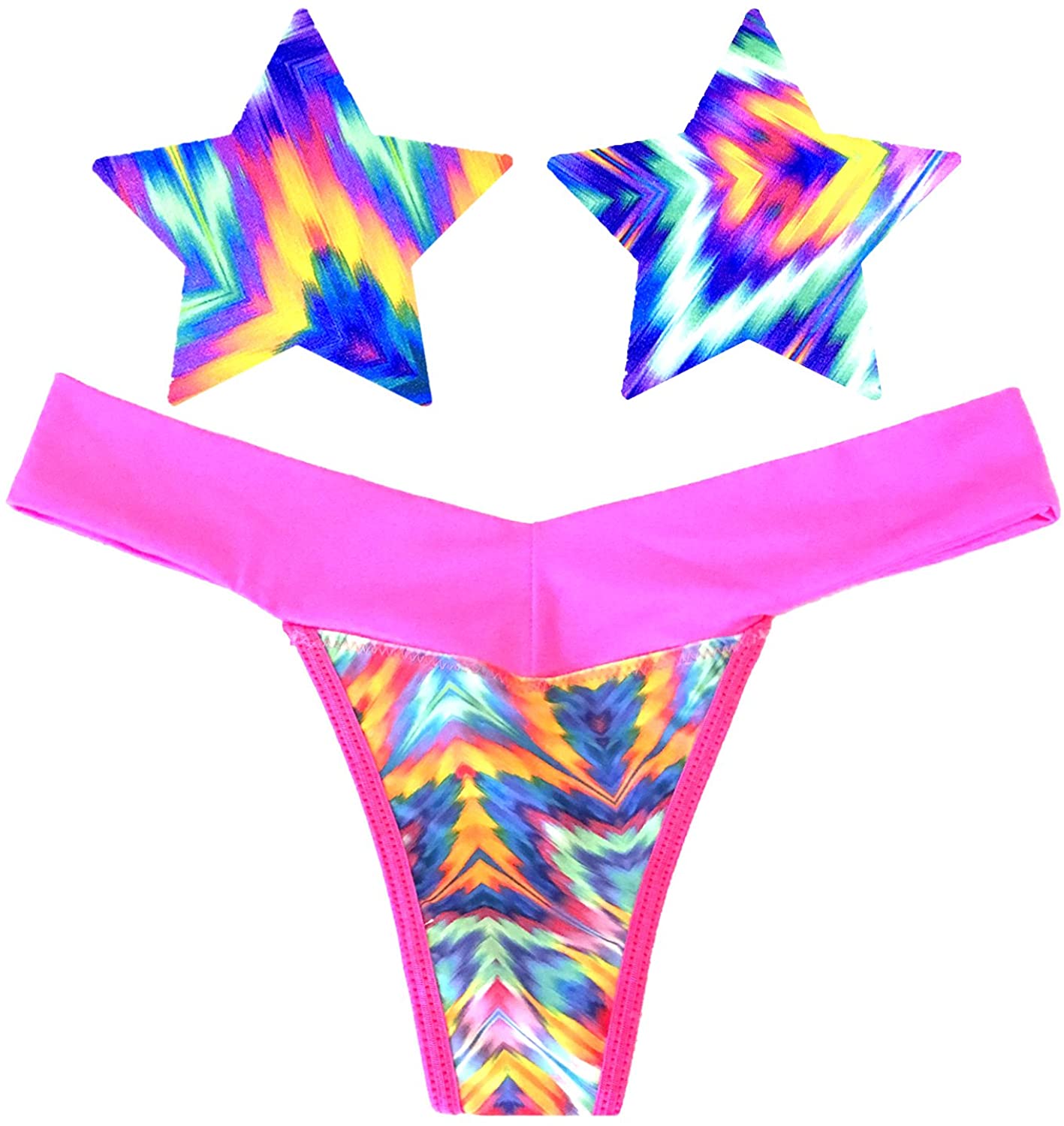 Price:$13.99 Nude Neon AF Naughty Knix Set with Thong and Matching Nipztix Pasties (Multiple Colors and Sizes): Clothing, Shoes & Jewelry