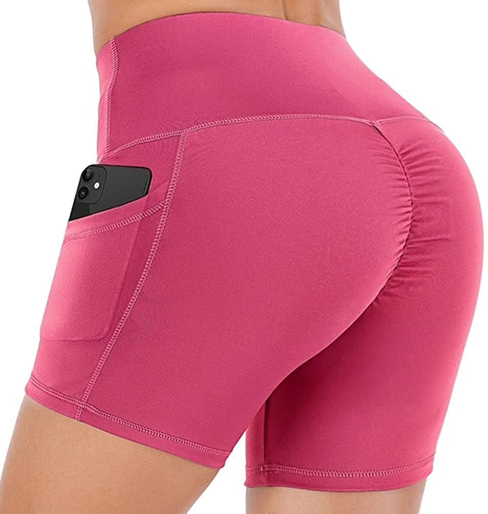 Price:$7.59 Butt Scrunch High Waisted Yoga Shorts for Women Spandex Booty Shorts Gym Workout Shorts with Pockets : Clothing, Shoes & Jewelry