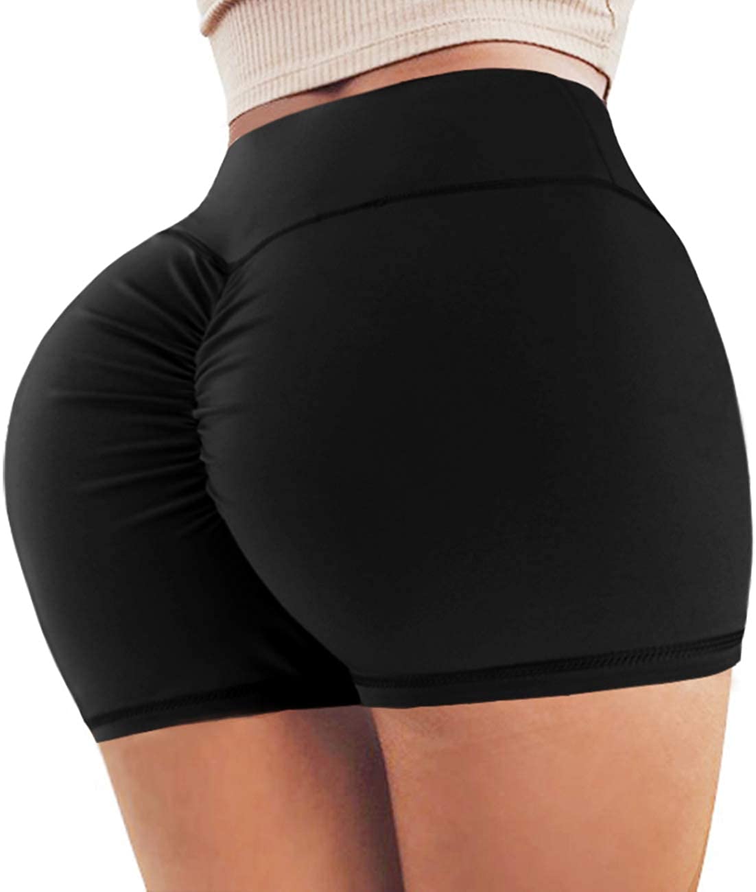 Price:$13.68 High Waisted Workout Gym Booty Yoga Shorts Sports Ruched Butt Lifting Running Hot Sexy Lingerie at Amazon Women’s Clothing store