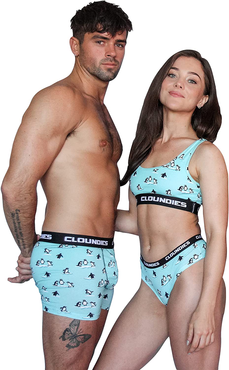 Price:$19.90 Matching Underwear for Couples - Penguin Design Cotton Undies Set with Socks - His and Hers Gifts at Amazon Women’s Clothing store