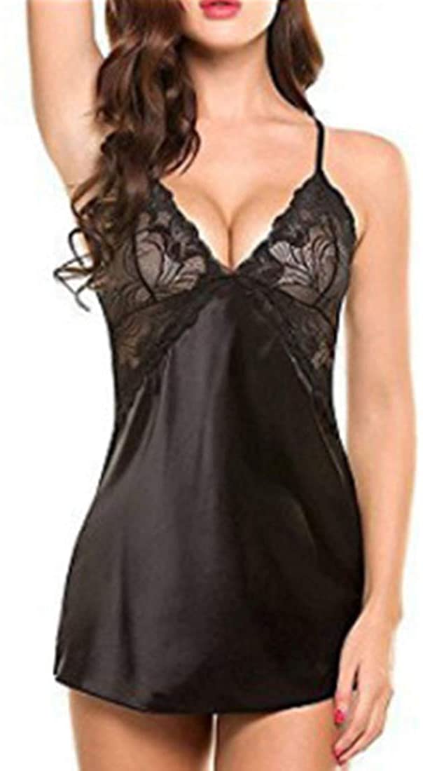 Price:$10.99 Lingerie Lace Babydoll Nightwear Sexy V Neck Dress Sleepwear at Amazon Women’s Clothing store