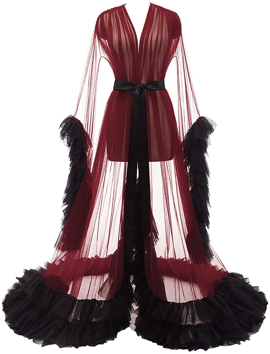 Price:$75.99 Tulle Robe Maternity Photoshoot Sheer Puffy Bridal Wedding Dressing Gown Long Sexy Illusion Pregnancy Lingerie: Clothing, Shoes & Jewelry