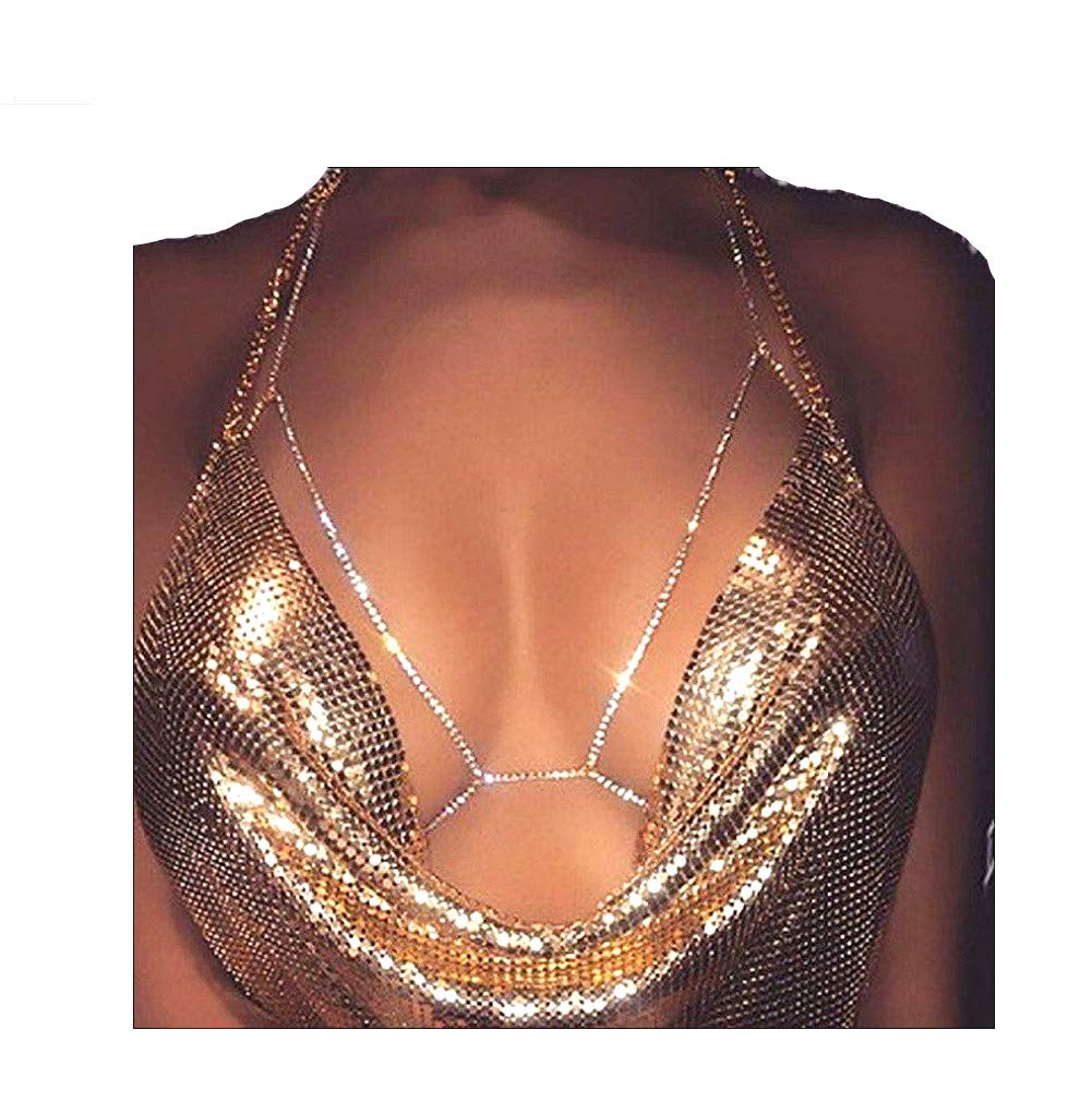 Price:$5.98 Women Body Chain Crystal Bra with Rhinestone Shining Waist Belly Bikini Chain for Women Beach Jewelry Night Club Party Accessories (gold) : Clothing, Shoes & Jewelry