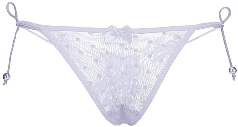 Price:$8.99 Sexy Panties Transparent Mesh Side Tie Thong G-String Panty White : Clothing, Shoes & Jewelry