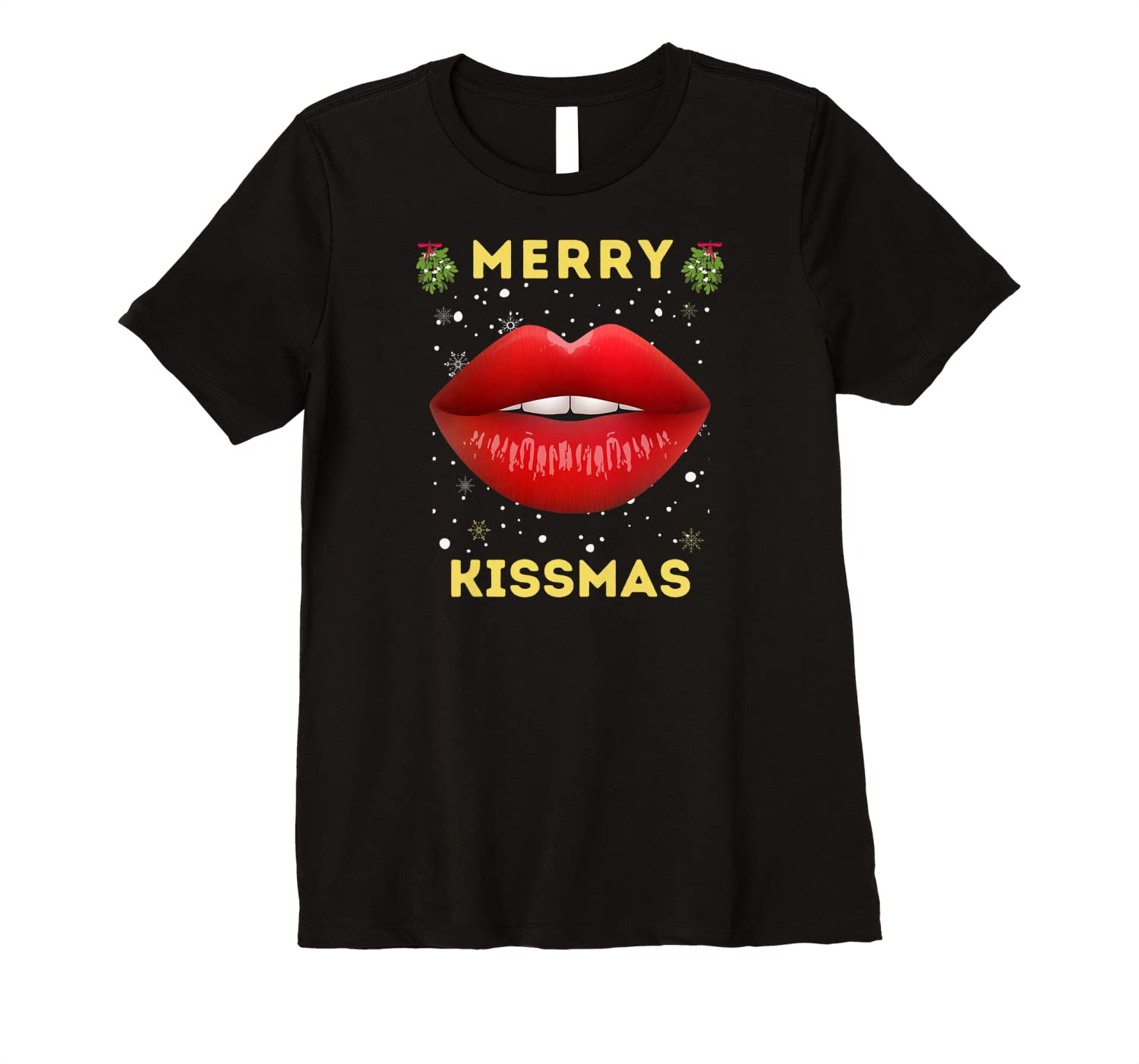 Price:$18.95 Sexy Cute Merry Kissmas Christmas Costume Pajamas PJs Women Premium T-Shirt : Clothing, Shoes & Jewelry