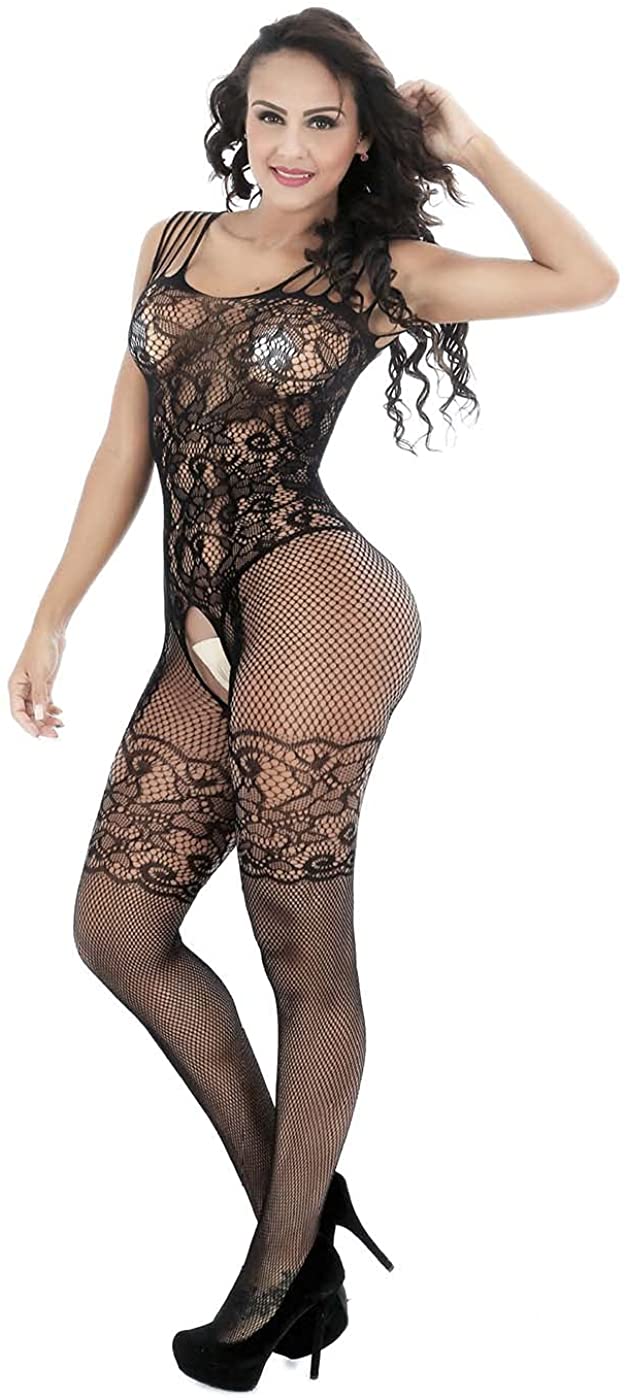 Price:$8.99 Women's Seamless Fishnet Lingerie Black Floral Teddy Bodysuit Dress Stretch Babydoll Mesh Hole Chemise Bodystocking Nightwear: Clothing, Shoes & Jewelry