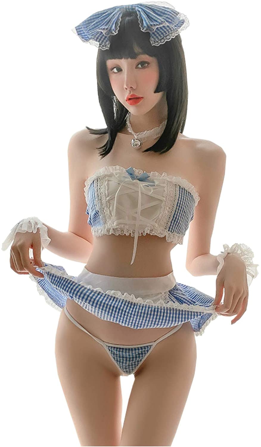 Price:$25.99 Maid Costume Sexy Lingerie Bikini Ruffles Anime Lolita Cosplay Bra and Mini Skirts Lingerie Set (B): Clothing, Shoes & Jewelry