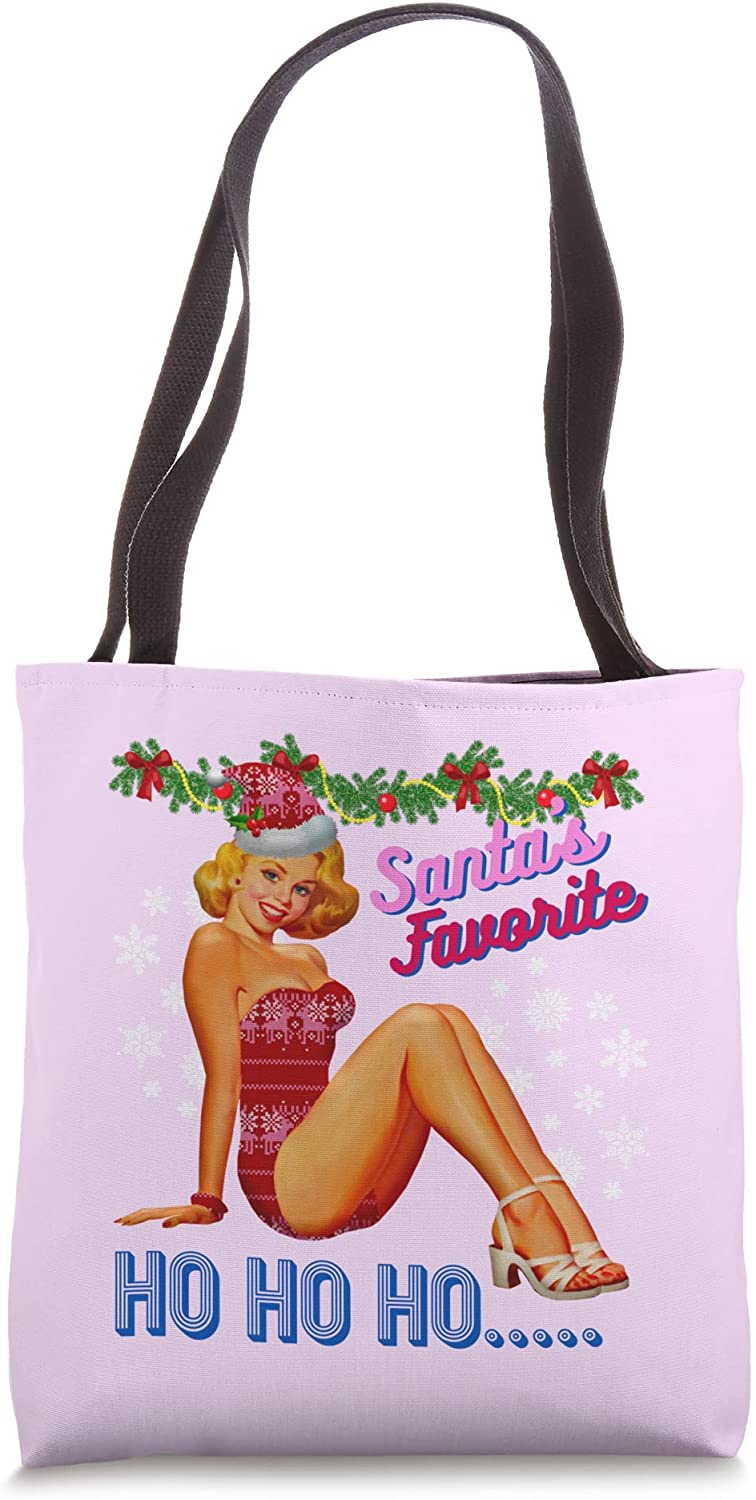 Price:$19.99 Santa's-Favorite-Ho Naughty Dirty Joke Vintage Tote Bag : Clothing, Shoes & Jewelry