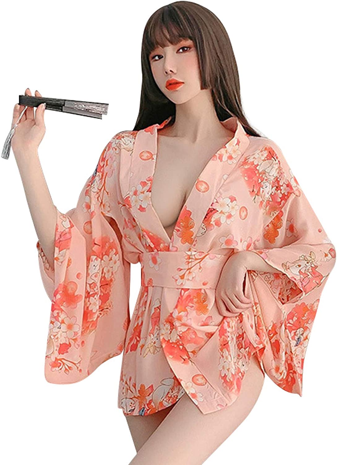 Price:$21.99 Anime Lingerie Sexy Japanese Kimono Sakura Robes Lolita Cosplay Costume : Clothing, Shoes & Jewelry