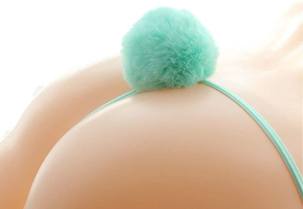 Price:$11.99 Womens Sexy Thong Pantie Cute Rabbit Tail G-String Fur Ball Bikini T-Back Cosplay Underwear (Mint green (Mesh)): Clothing, Shoes & Jewelry