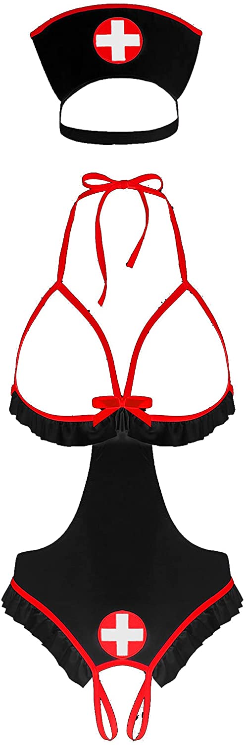 Price:$6.35 Women Sexy Lingerie Nurse Cosplay Uniform Costume Exotic Apparel Exotic Halloween Outfit: Clothing, Shoes & Jewelry