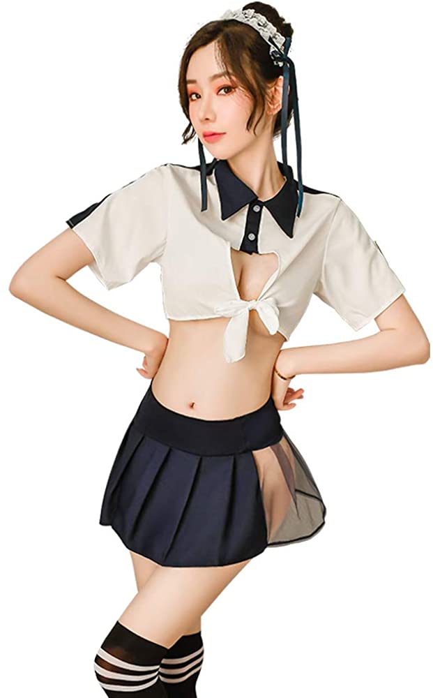 Price:$9.99 Women's underwear student pleated skirt cute Japanese sailor suit cosplay female student suit (7952white) : Clothing, Shoes & Jewelry