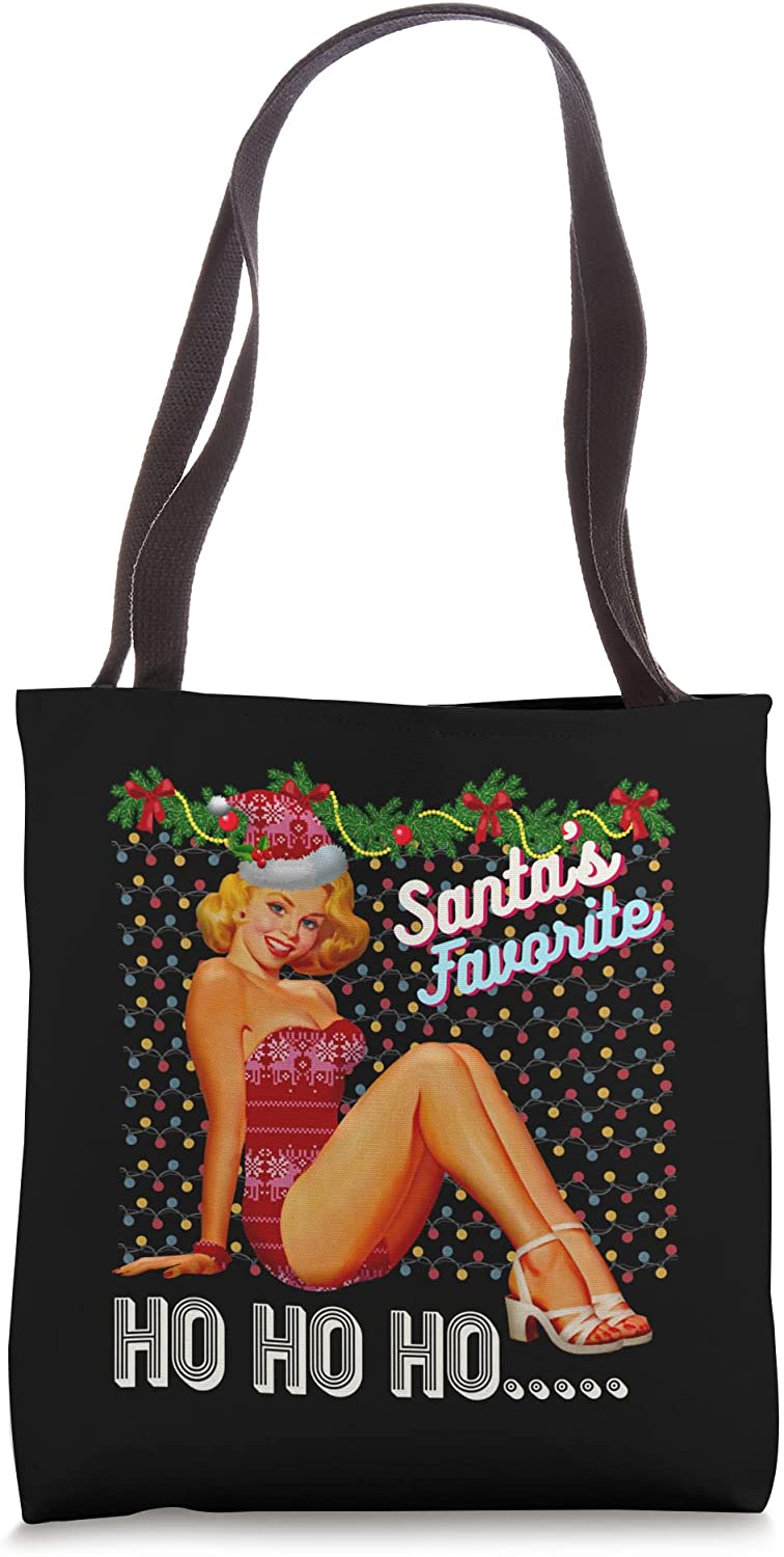 Price:$19.99 Ho Ho Nice Naughty Dirty Joke Meme Retro Tote Bag : Clothing, Shoes & Jewelry