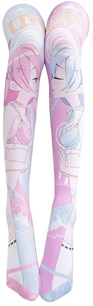 Price:$18.99 Anime Cosplay Stockings Rem and Ram Cute Knee High Socks Cartoon Costume : Clothing, Shoes & Jewelry