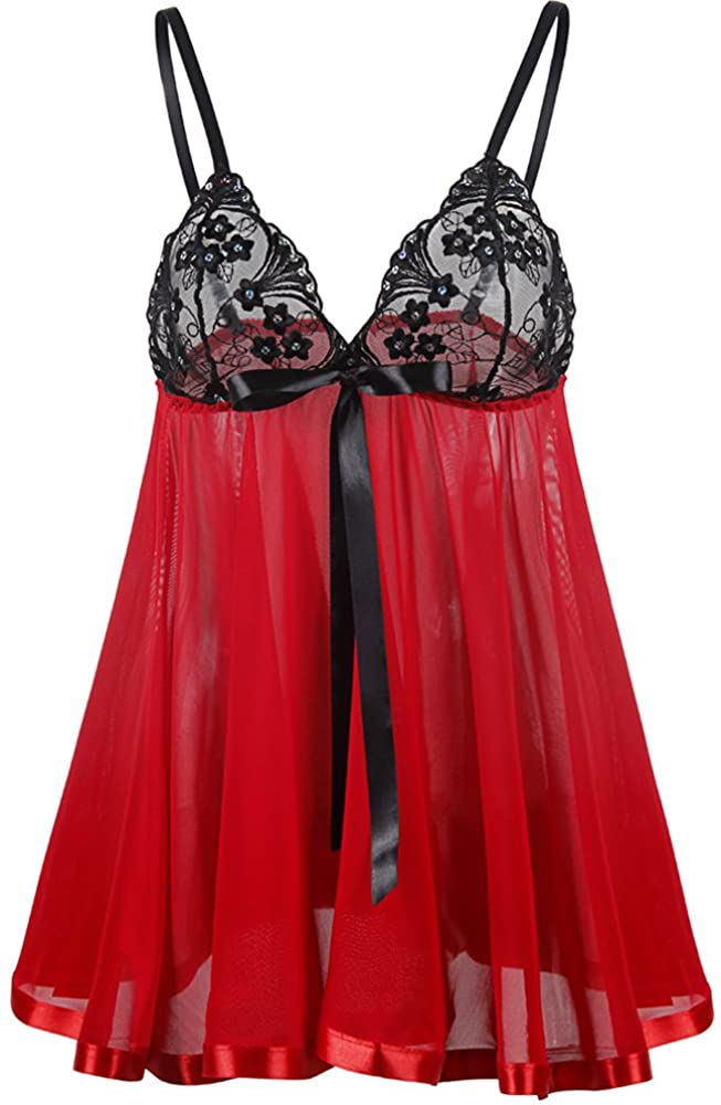 Price:$9.00 Sexy Babydoll Lingerie for Women Plus Size Halter Night Dress at Amazon Women’s Clothing store