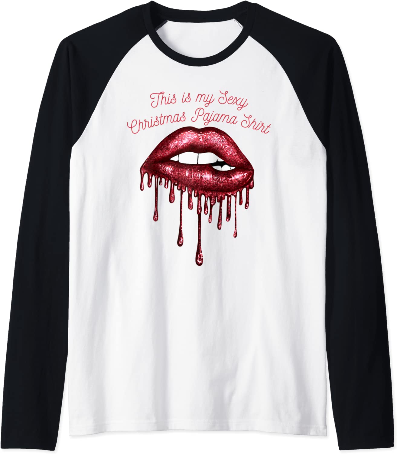 Price:$23.99 is My Sext Christmas Pajama Top Raglan Baseball Tee : Clothing, Shoes & Jewelry