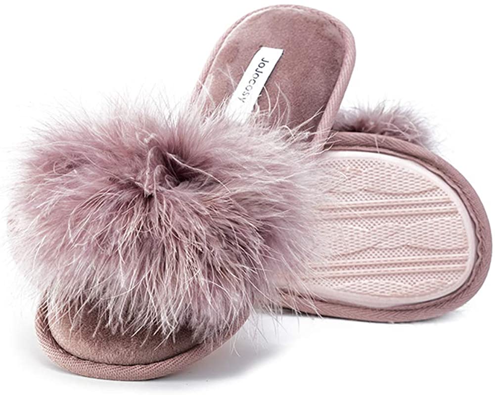 Price:$19.99 Extreme Plush Lady’s Sexy Slip-on Comfortable Slippers Women’s Fluffy Indoor Open-Toe Scuff | Slippers