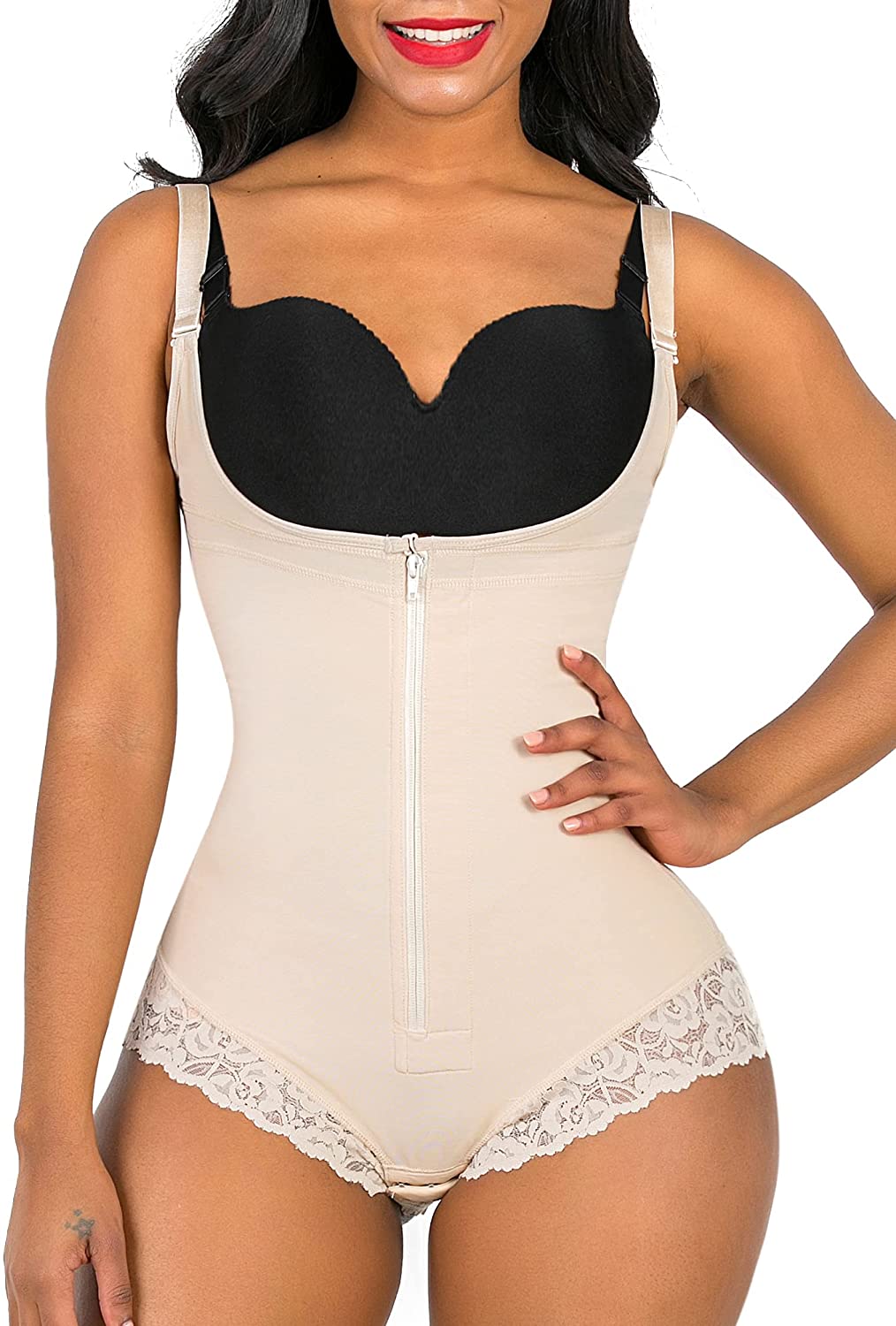 Price:$35.99 Shapewear for Women Tummy Control Fajas Colombianas Body Shaper Zipper Open Bust Bodysuit at Amazon Women’s Clothing store