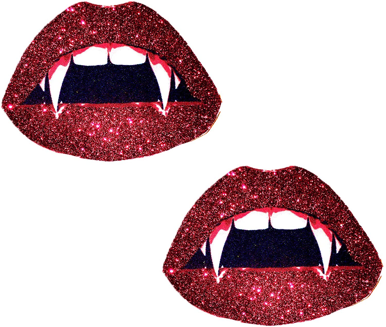 Price:$10.99 Nude Freaking Awesome Red Glitter Vampire Bite Me Lip Sexy Nipztix Pasties Nipple Covers for Festivals, Raves, Parties, Lingerie & More, Medical Grade Adhesive, Waterproof Sweatproof, Made in USA: Clothing, Shoes & Jewelry