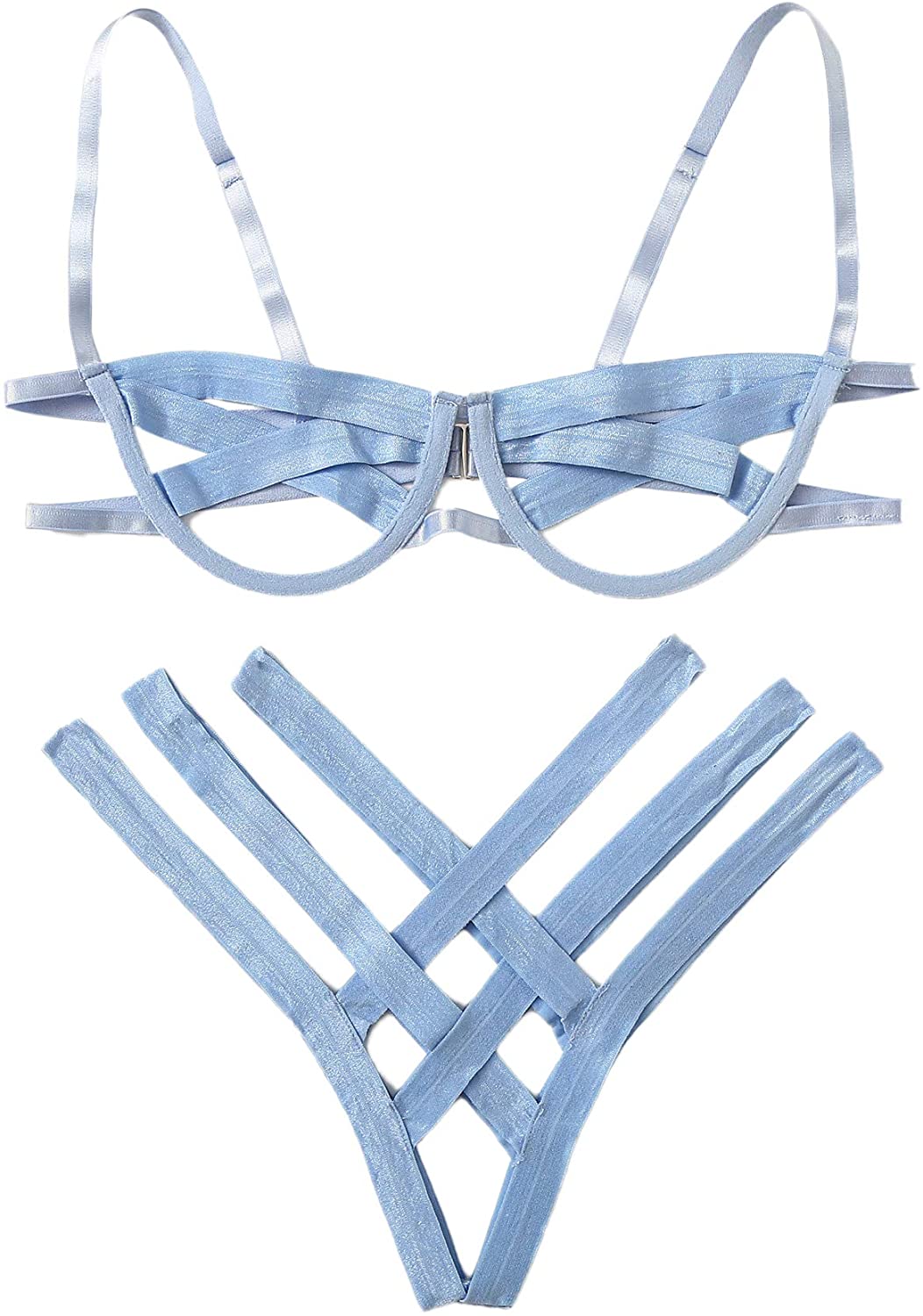 Price:$16.99 Women's Sexy Ladder Cut Out Lingerie Set Push Up Two Piece Bra and Panty: Clothing, Shoes & Jewelry