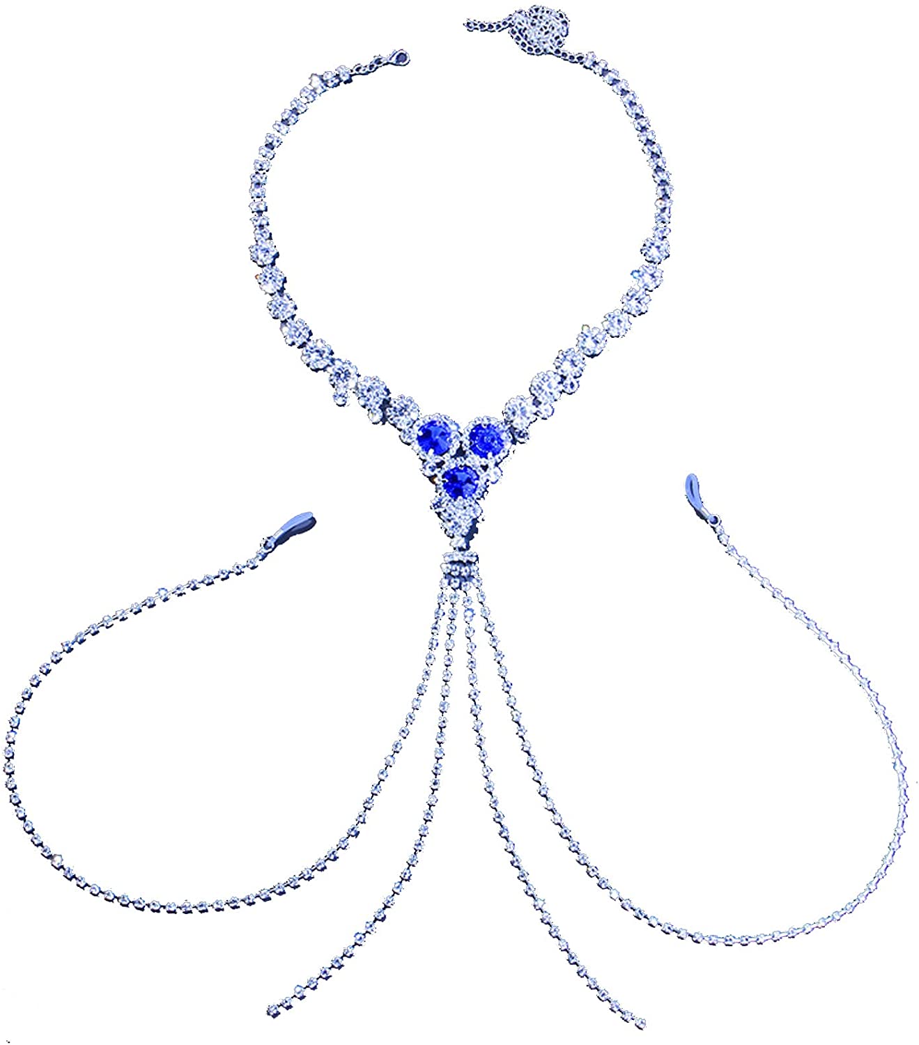 Price:$17.99 Riymusry Rhinestone Bra Body Chain Jewelry Crystal Body Chain Necklace Luxury Rhinestone Body Chain Bra for Women Nightclub Party (Silver Blue Bra Chain) : Clothing, Shoes & Jewelry